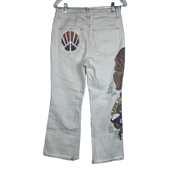 We the Free Rising Sun Psychedelic Boho Flower Power Graphic Cropped Jeans (27) - Picture 11 of 16